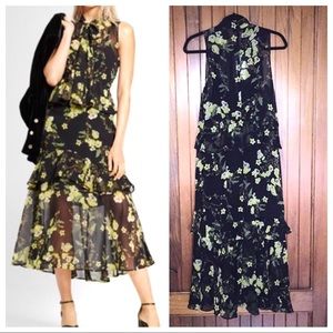 Black Floral Print Dress